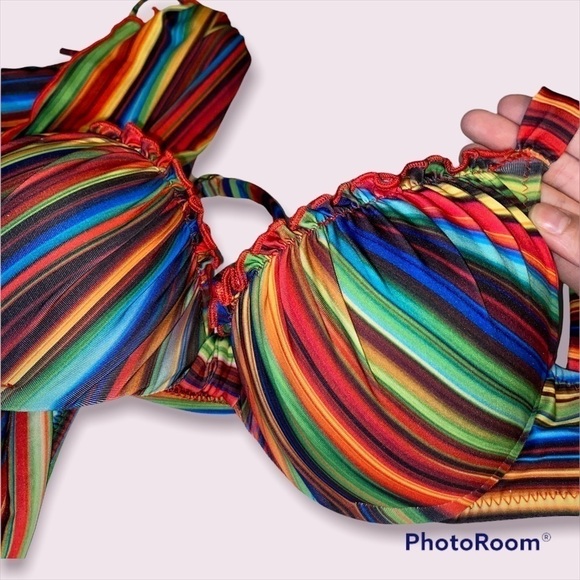 𝅺becca Y2K Stripe Bikini Set - Picture 4 of 6